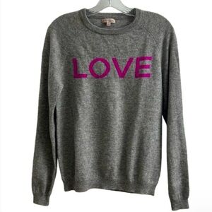 Philosophy Cashmere LOVE Crew Neck Graphic Valentines Day Sweater L